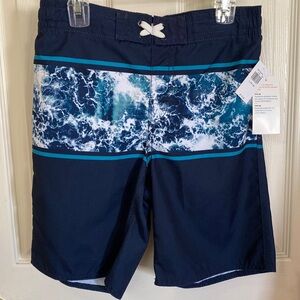 New! Boys, Old Navy navy blue swimsuit. Size L 10-12.